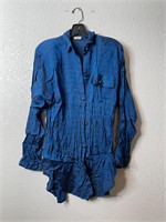 Vintage Blue Femme Button Up Shirt