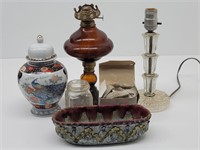 Antique Amber Oil Lantern, Ginger Jar, Art ...