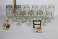 Assorted Canning Jars and LIds
