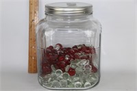 Repro Glass Jar with Glass Pebbles