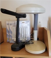 Two Desk Lamps Adjustable Necks 3 New bulbs
