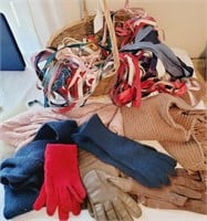 Vtg Hair Ribbon Ties, Scarves, Gloves, etc. C1970