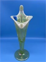 Mosser Vaseline Glass Jack In The Pulpit Vase