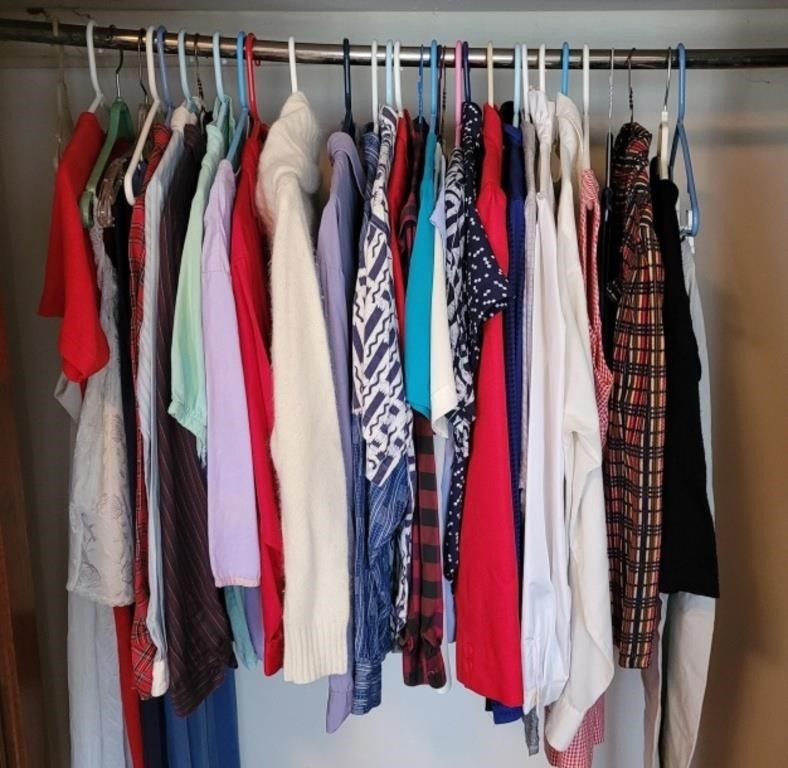 Vtg Clothing Lot Closet Blouses Dresses c75-85