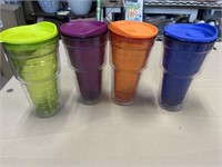 Set of four multicolor cups