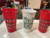 3 Christmas reusable Christmas cups