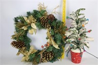 Christmas Wreath & Small Tree