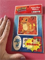 1998 Pokemon Charmander supersize stickers