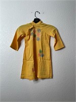 Vintage 80s Embroidered Yellow Top Blouse