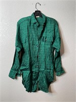 Vintage Green Femme Button Up Shirt