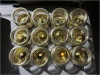 (12) gold 3” mason jar with tea lights - most