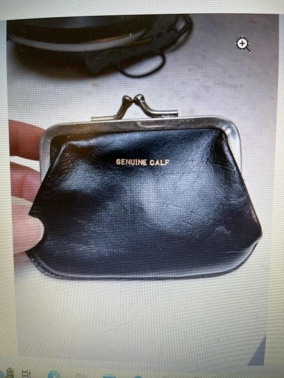 1960s calf leather coin purse black