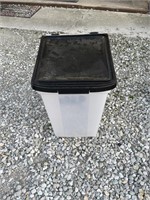 Dog food bin with casters