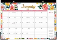 2024 12 Monthly Calendar, Floral - 2 Pack