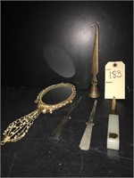 VINTAGE LETTER OPENERS AND HANG MIRROR