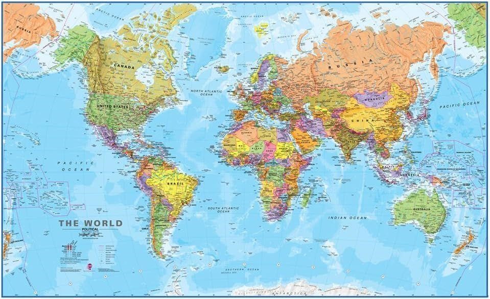 World Map - Mega  Full Laminated 46x80