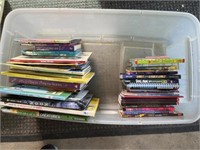 Tote of kids books for various ages