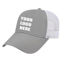 Custom Low Profile Trucker Hat Grey/White