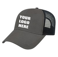 Custom Low Profile Trucker Hat Charcoal/Black