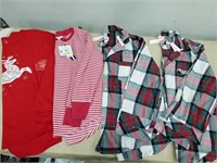 4 New with tags pajama tops size medium and large