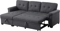 Lilola Home Sectional Sofa  Dark Gray  Linen