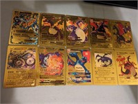 Lots of Charizards on fire 10 foil pokémon cards