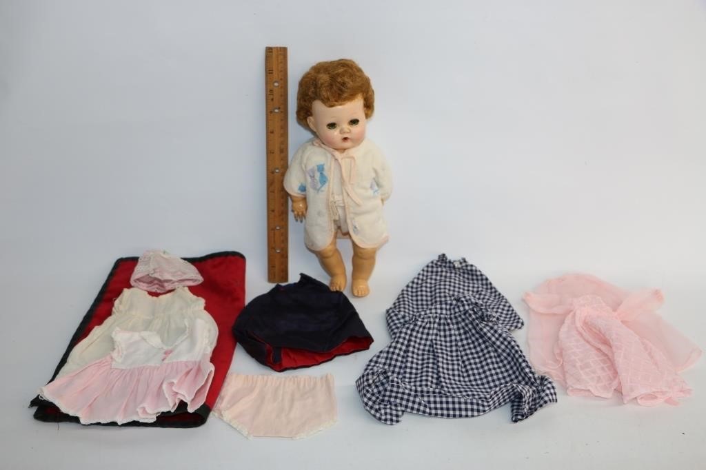 Vintage Doll and Clothes