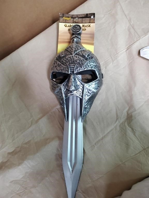 New gladiator mask and sword