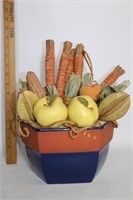Pottery Bowl with Fruit & Veggies