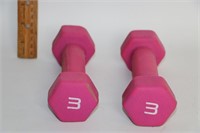 Pair of 3 LB Hand Weights