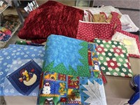 Christmas fabric, Christmas quilt, and pieces to