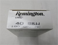 50 Rounds 40 S&W Remington Ammo - NO SHIP