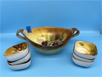Nippon Hand Painted Chestnut Bowl Set