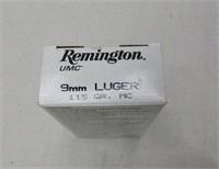 50 Rounds 9mm Remington Ammo - NO SHIP