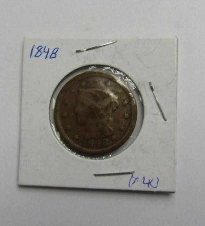1848 Full Liberty US Large Cent