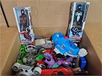 2 new Spiderman and a whole box of boys toys