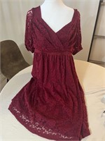 Suzanne betro new dress. Size 1x. Maroon lace