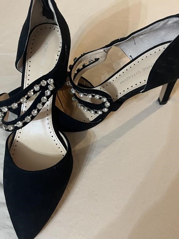 Size 8.5 Adrienne vitrine black high heels.