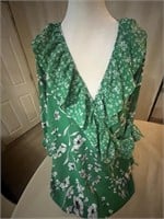 New with tags size large green wrap top. So