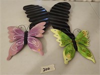 Three metal butterflies outside or inside decor