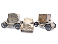 Three Antique Metal Car Banks