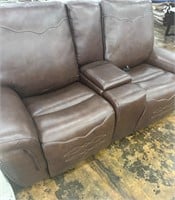 Leather Sofa with dual recliners built in