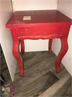 SOLID WOOD RED SIDE TABLE