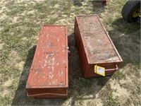 2 wooden and steel crates