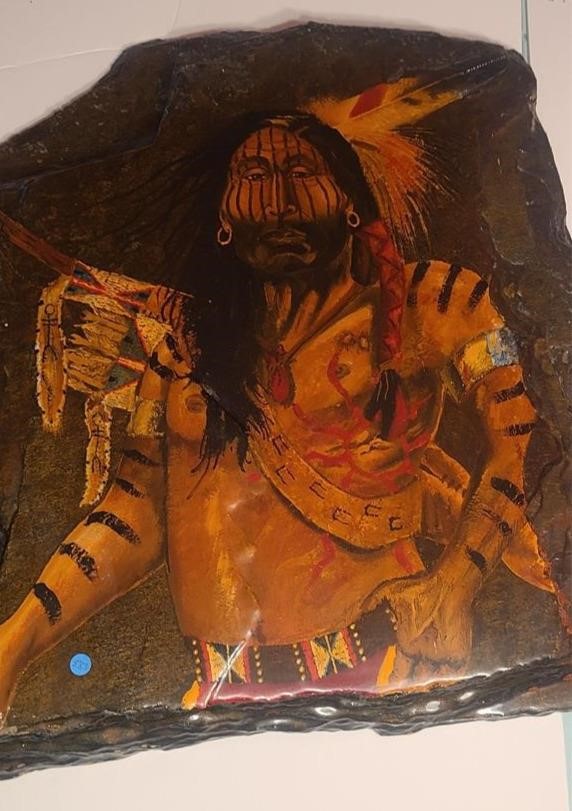 Indian Painting on Slate Rock