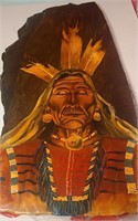 Chief Painting on Slate Rock
