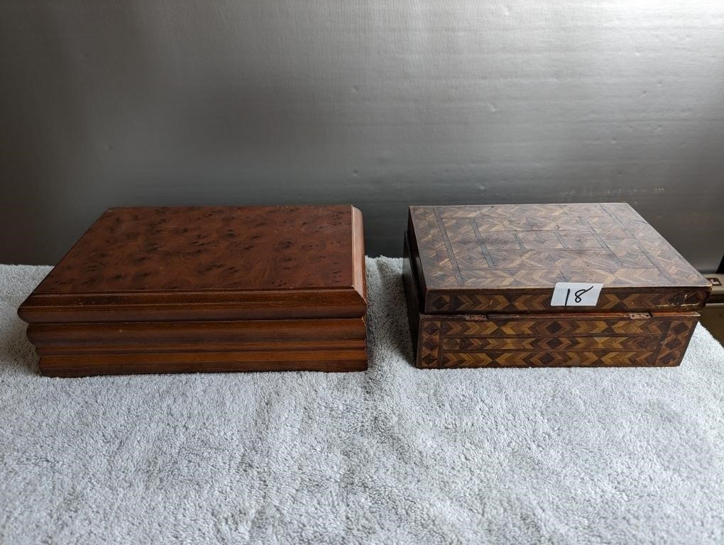 2 Wooden Dresser Boxes