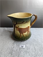 Antique ROSEVILLE Pottery  "Grazing Cow" Pitcher