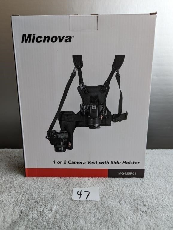 NEW- Micnova Camera Vest with Side Holster