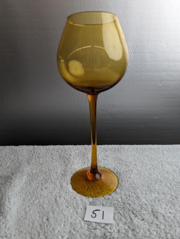 Vintage Empoli Amber Glass Vase/Compote/Glass